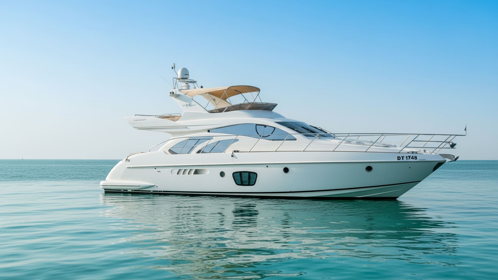 Sapphire Destiny 55 ft premium yacht exterior, sleek design