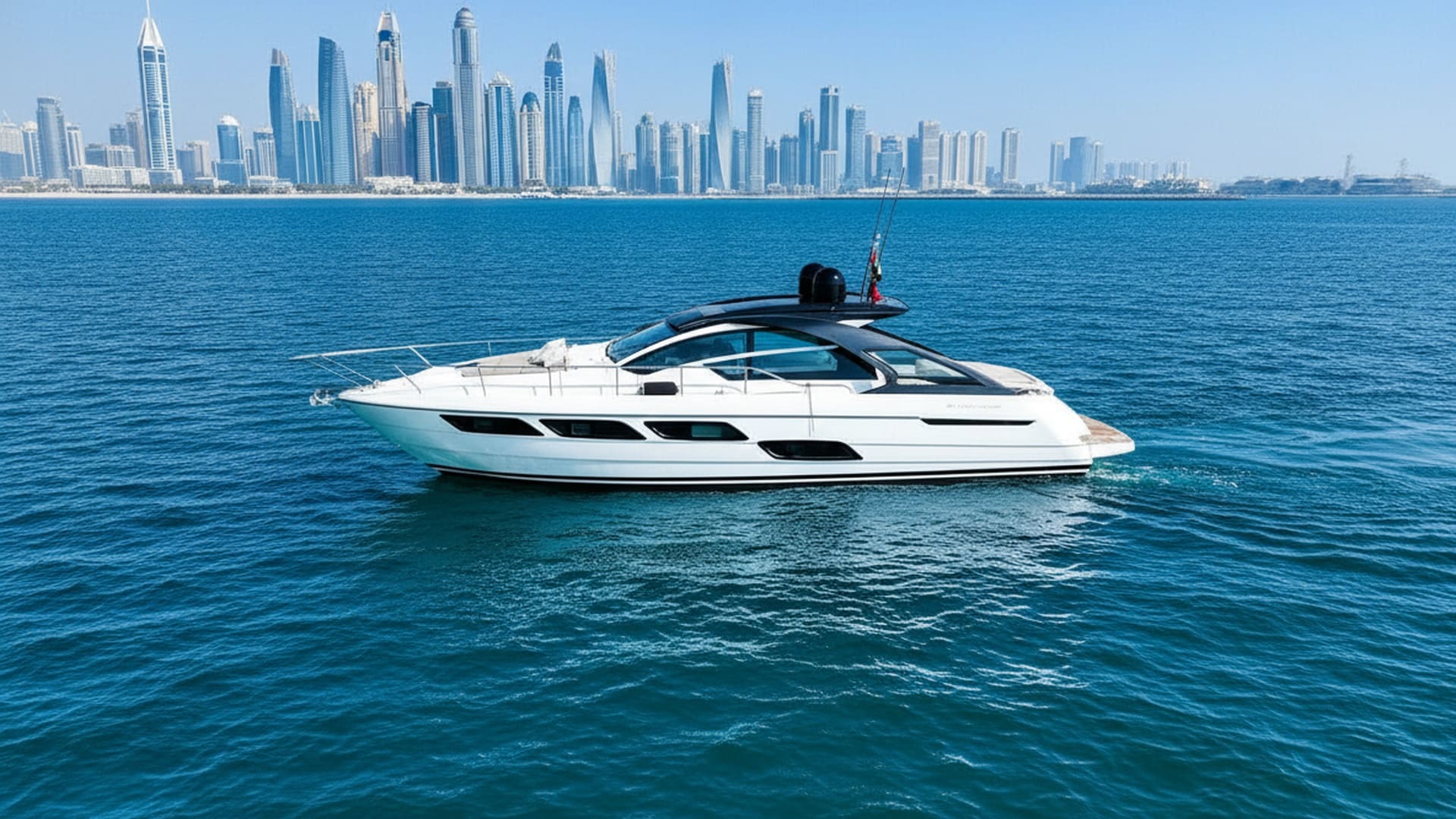 Grand Glory 52 ft luxury yacht cruising Dubai Marina