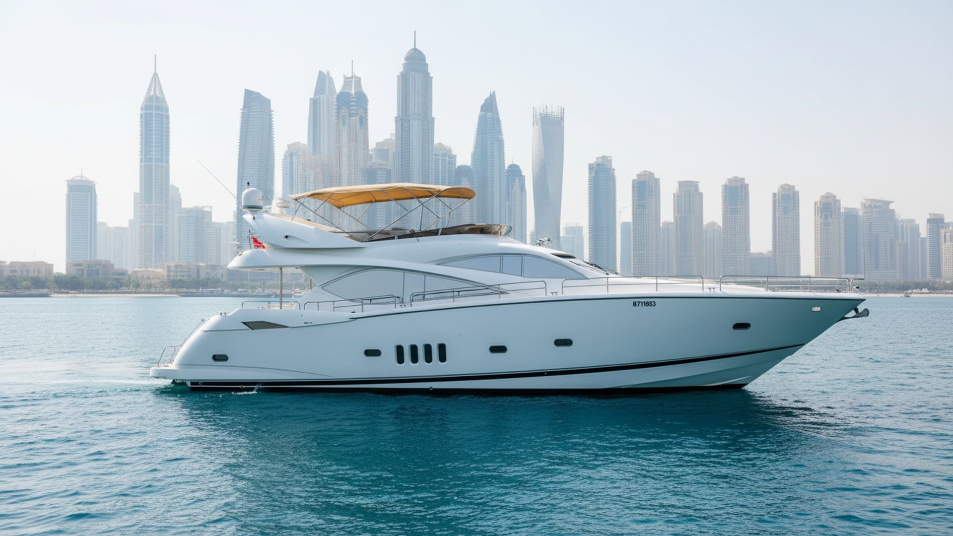 Royal Breeze 82 ft luxury yacht docked in Dubai Marina